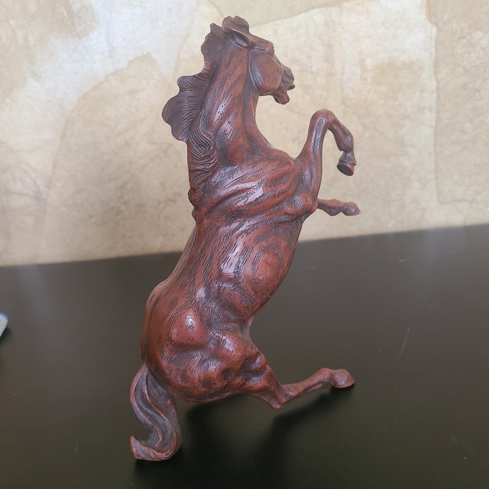 Vintage Hartland Rearing Horse Figurine Faux Wood Grain Brown Equestrian Decor - Picture 5 of 8